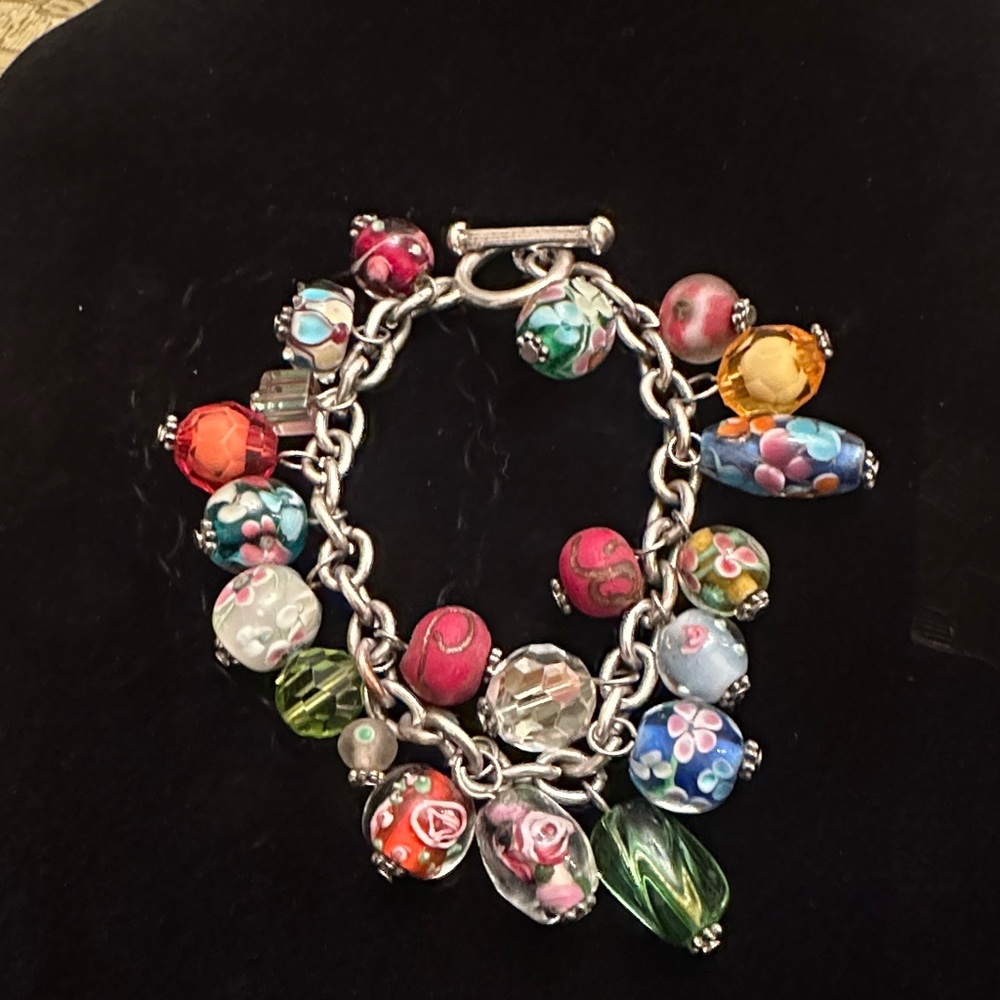 Colorful Beaded Charm Bracelet